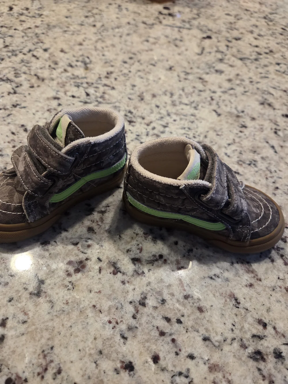 Vans Toddler Real Tree Camo Canvas Sk8-hi Sneakers and Green Accent